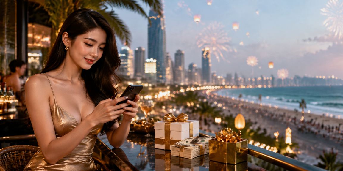Người dùng tại Đà Nẵng đăng ký và trải nghiệm casino mobile tại lễ hội ban đêm sôi động
