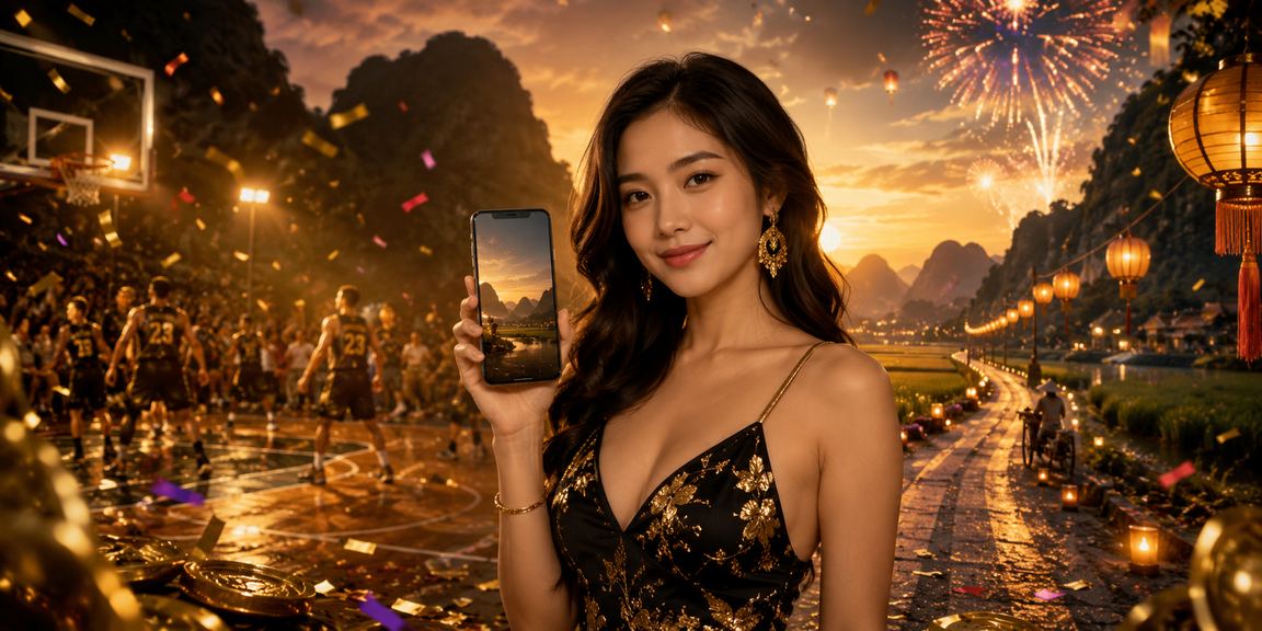 Cảnh casino và betting Việt Nam về đêm với không khí sôi động và đèn LED